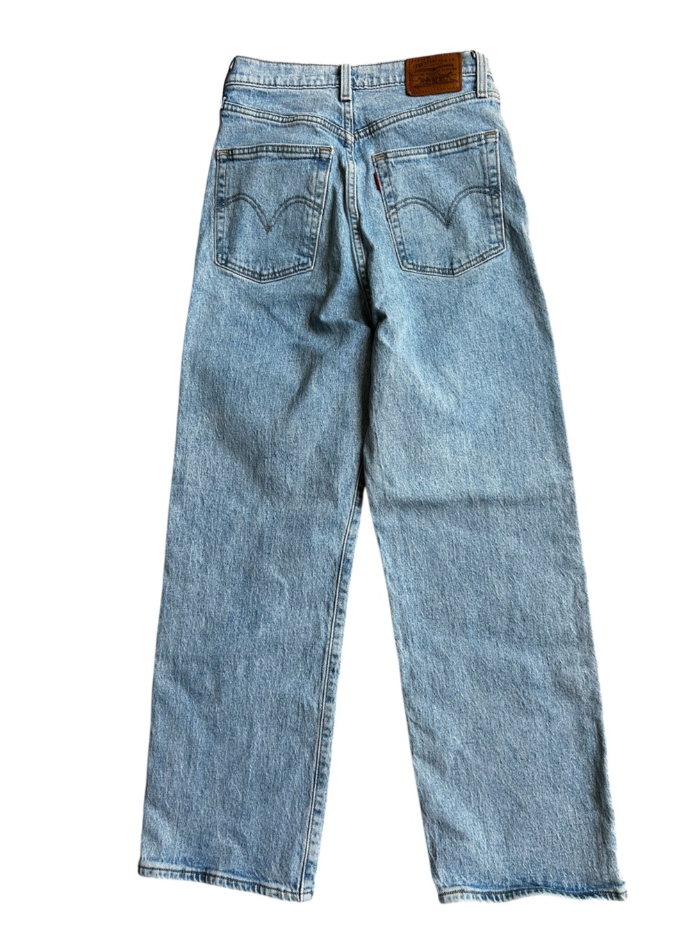Levi’s Women’s Light Wash Ribcage Straight High-Rise Jeans Size 27 Button Fly - Picture 3 of 11